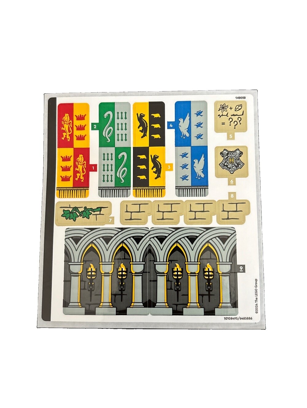 Lego 76435 Harry Potter Sticker Sheet Hogwarts Castle The Great Hall